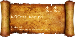 Kürti Karina névjegykártya